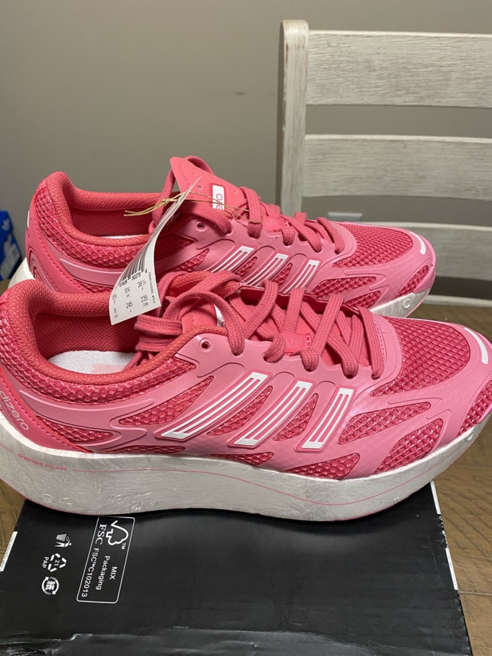 adidas Women's Pink Mesh Athletic Running Shoes